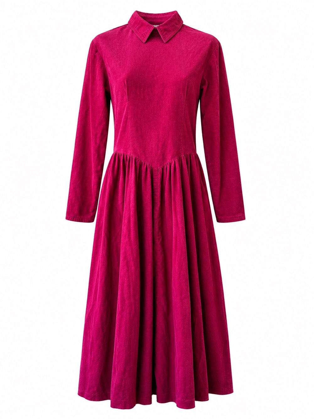 Vintage Skyr Sportswear Long Sleeve Collared Corduroy Maxi Dress Size 6